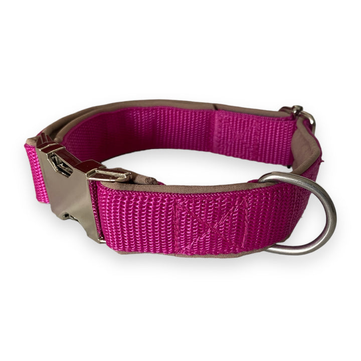 gepolstertes Hundehalsband in pink braun