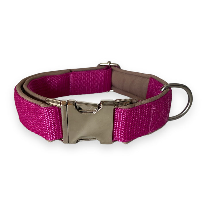 gepolstertes Hundehalsband in pink braun